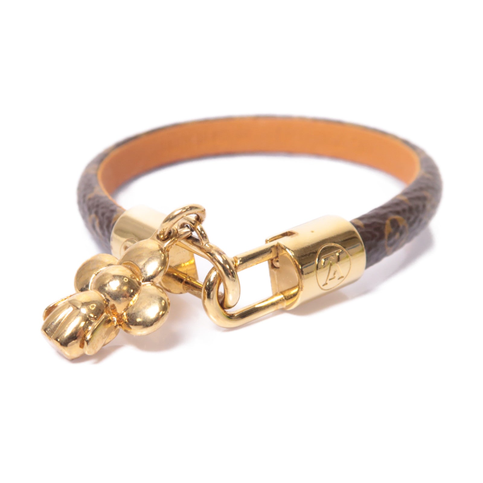 LOUIS VUITTON Monogram Brasserie Vivienne Bracelet金扣手鐲啡色