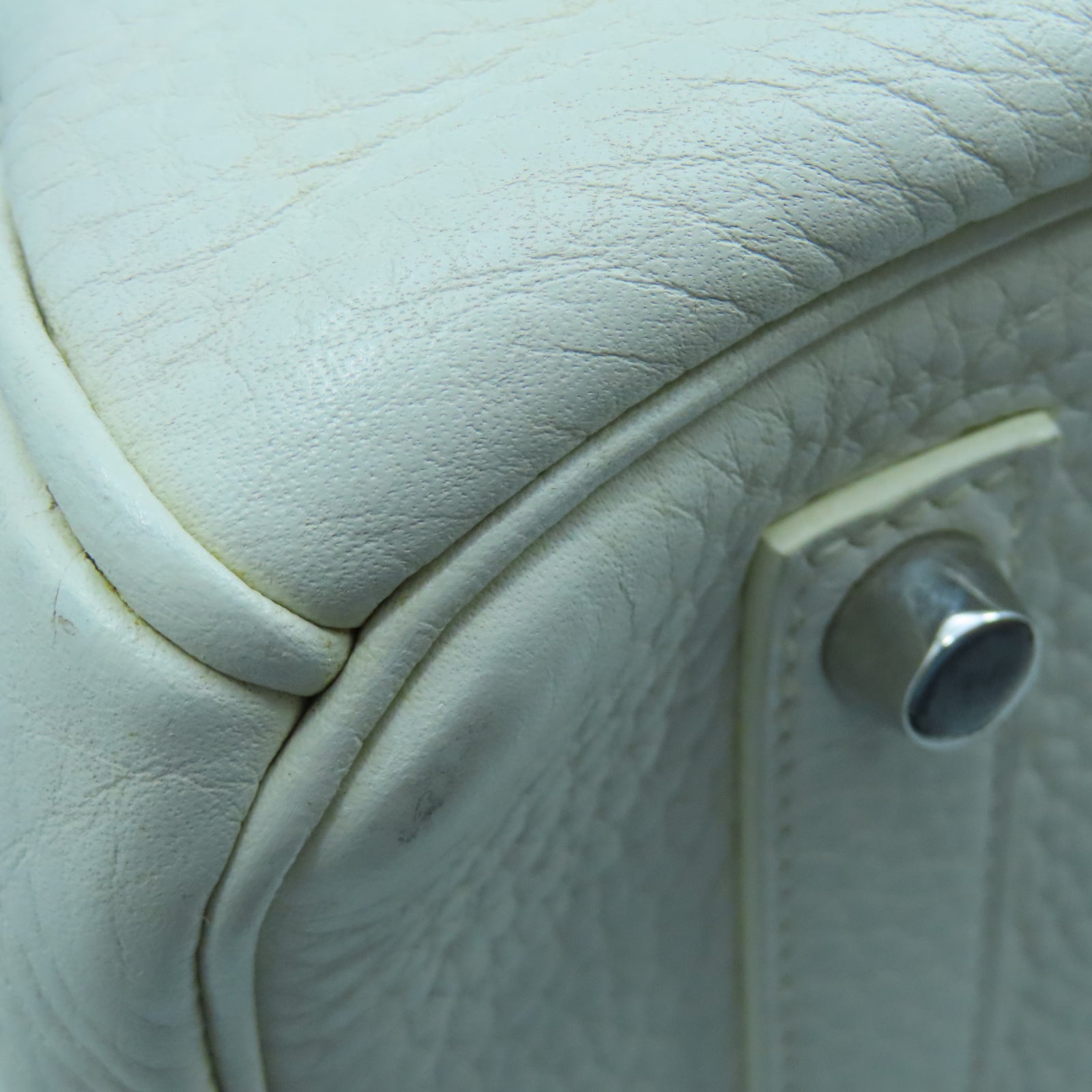 HERMES Togo皮革Birkin 35銀扣手挽袋白色