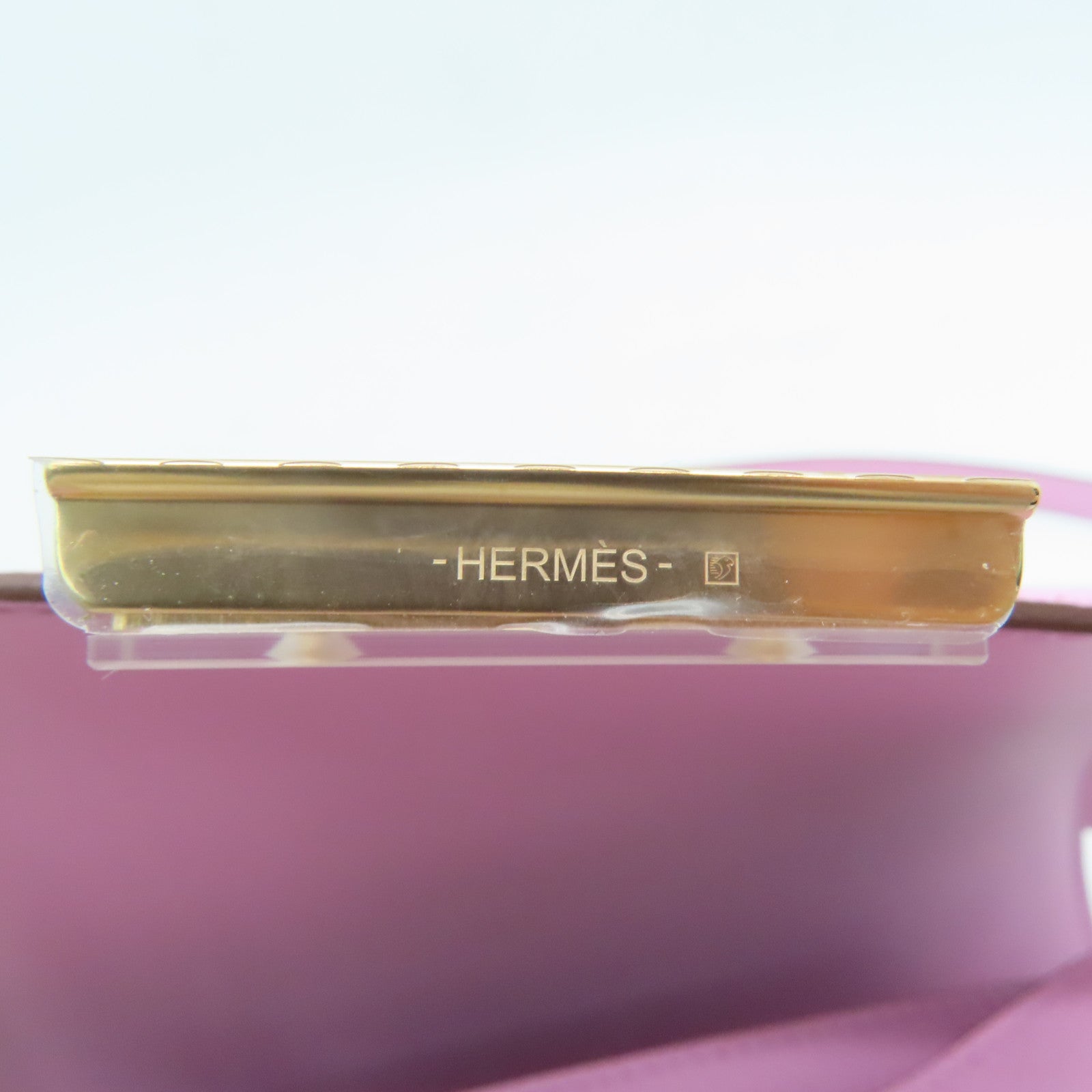 HERMES 【激减优惠】Epsom皮革Constance Mini玫瑰金扣肩背袋粉红色/Mauve Sylvestre/X9