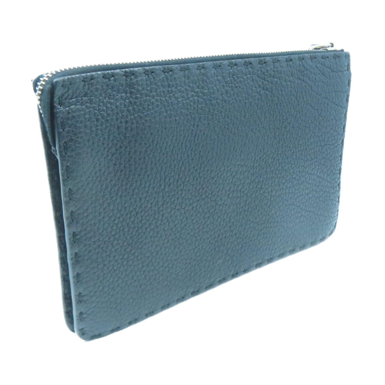 FENDI 牛皮皮革Clutch Bag銀扣手拿包黑色/黃色