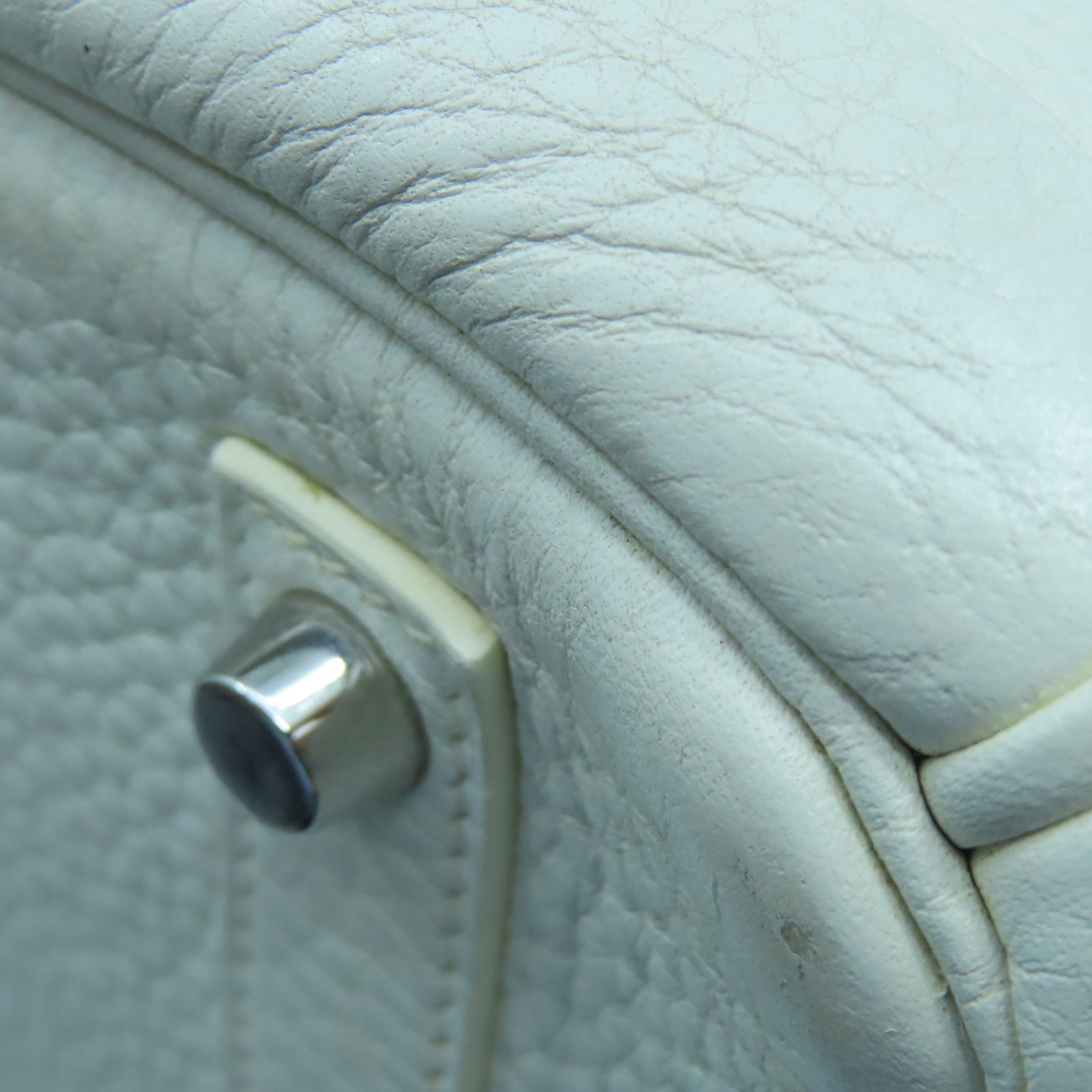 HERMES Togo皮革Birkin 35銀扣手挽袋白色