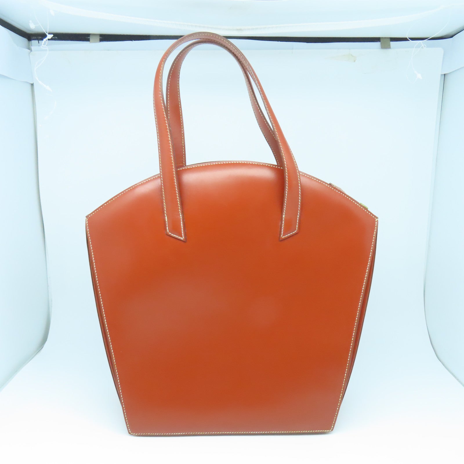 HERMES 【激減優惠】Box Calf皮革Vintage Bag金扣手挽袋啡色