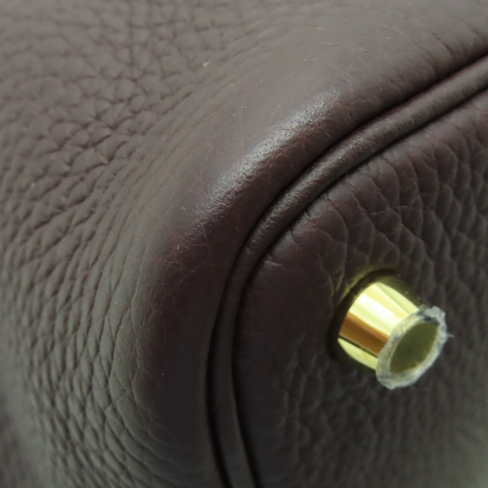 HERMES Taurillon Clemence皮革Picotin PM金扣手挽袋馬鞍紅