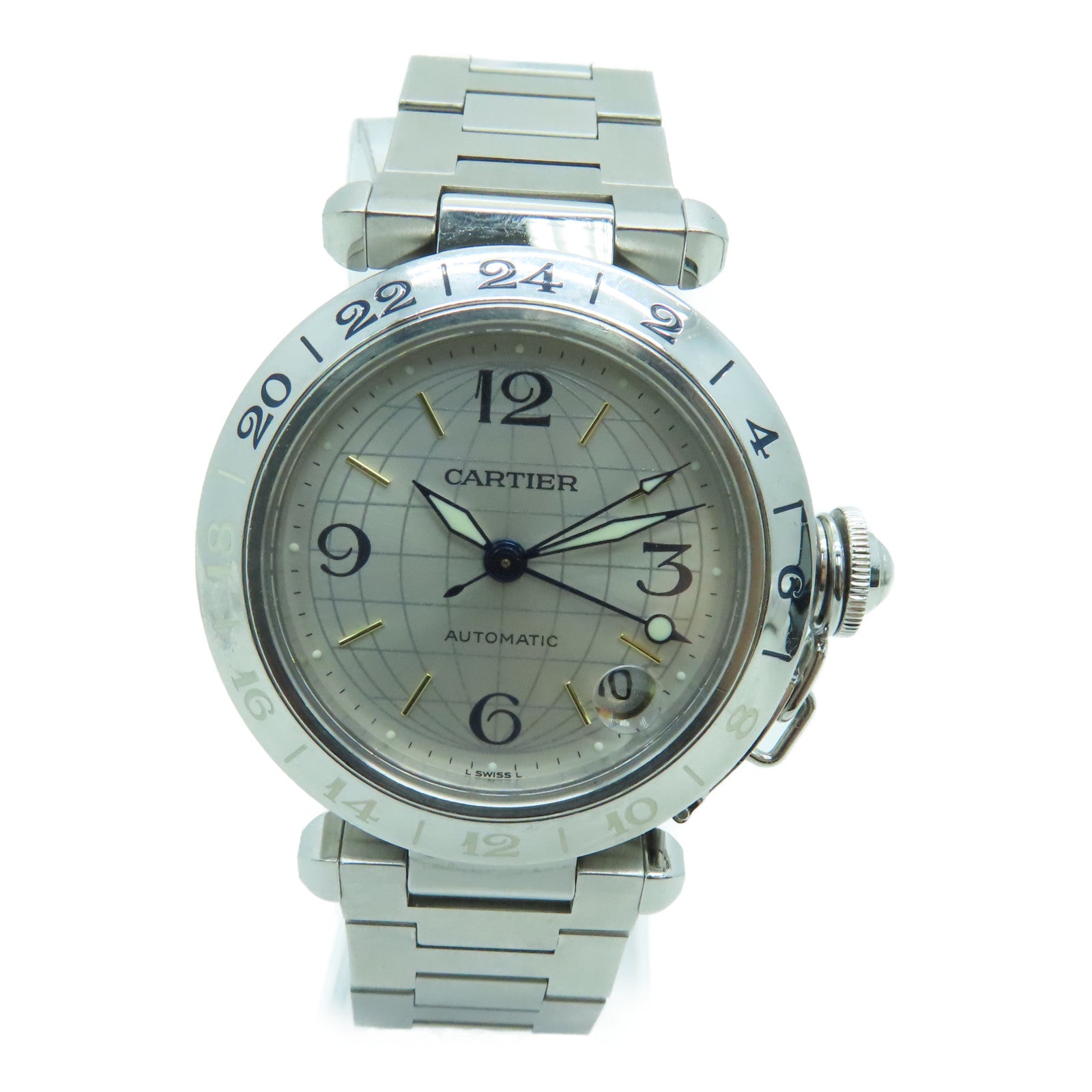 CARTIER Pasha C不鏽鋼手錶自動機芯銀色
