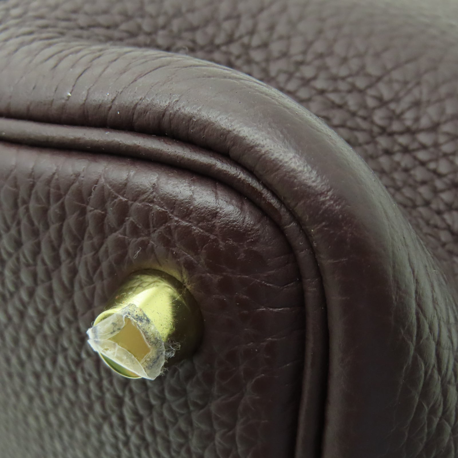 HERMES Taurillon Clemence皮革Picotin PM金扣手挽袋馬鞍紅