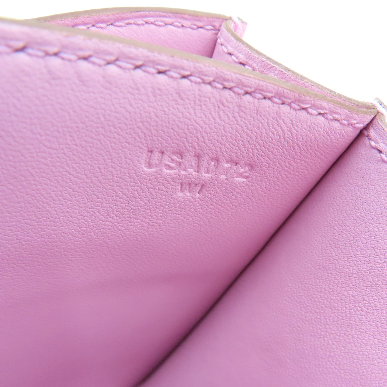 HERMES 【激减优惠】Epsom皮革Constance Mini玫瑰金扣肩背袋粉红色/Mauve Sylvestre/X9