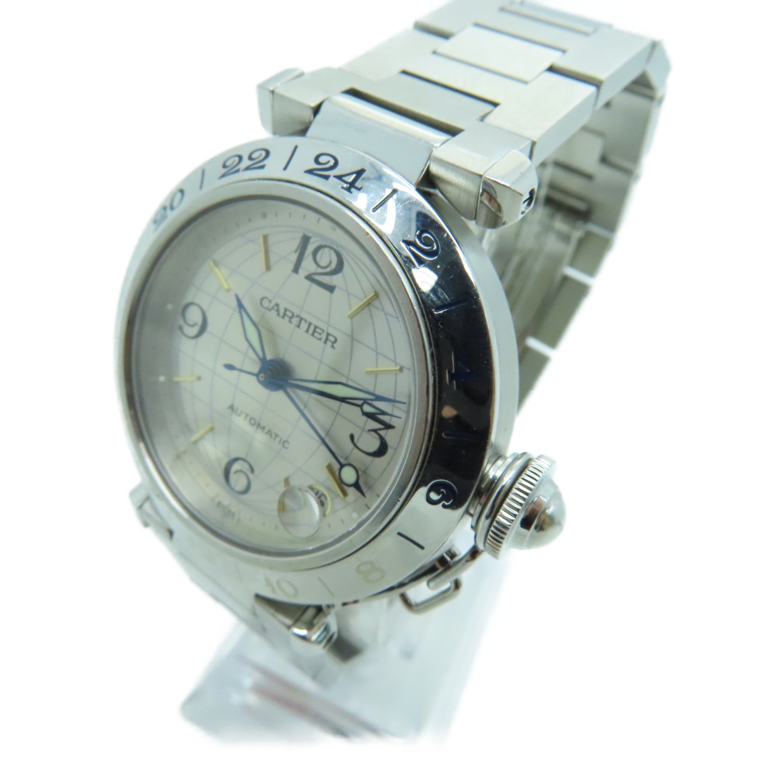 CARTIER Pasha C不鏽鋼手錶自動機芯銀色