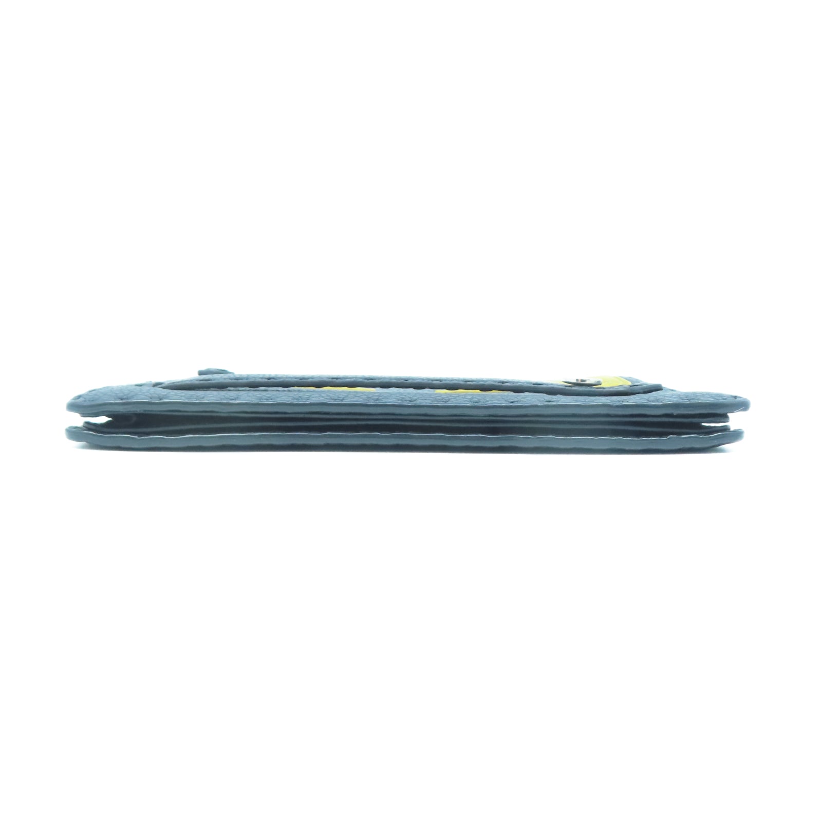 FENDI 牛皮皮革Clutch Bag銀扣手拿包黑色/黃色