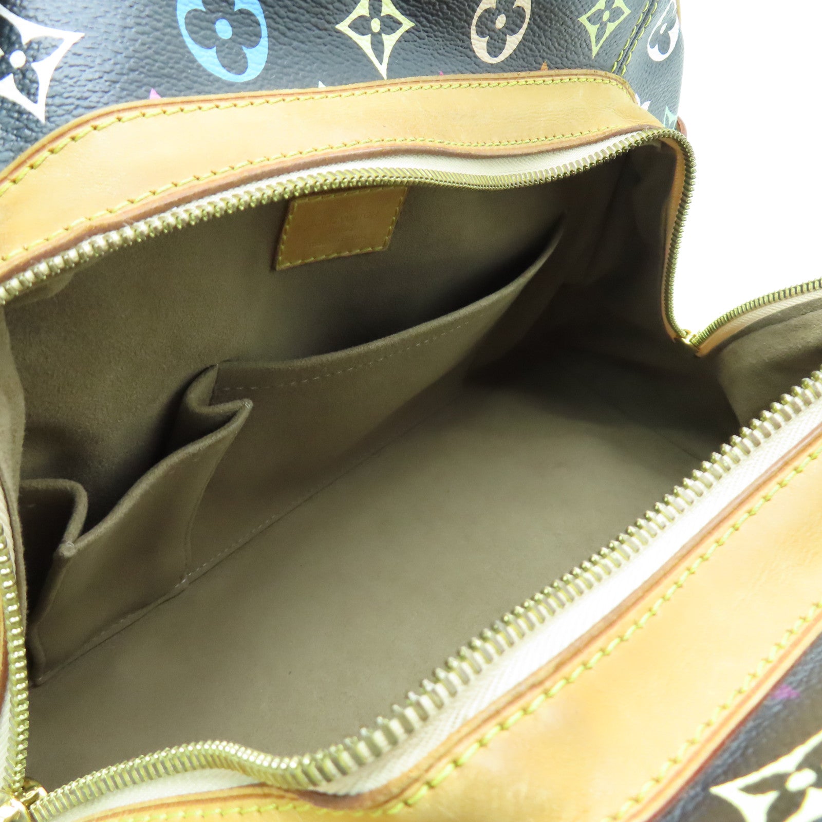 LOUIS VUITTON Monogram Multicolore Claudia金扣手挽袋黑色/彩色