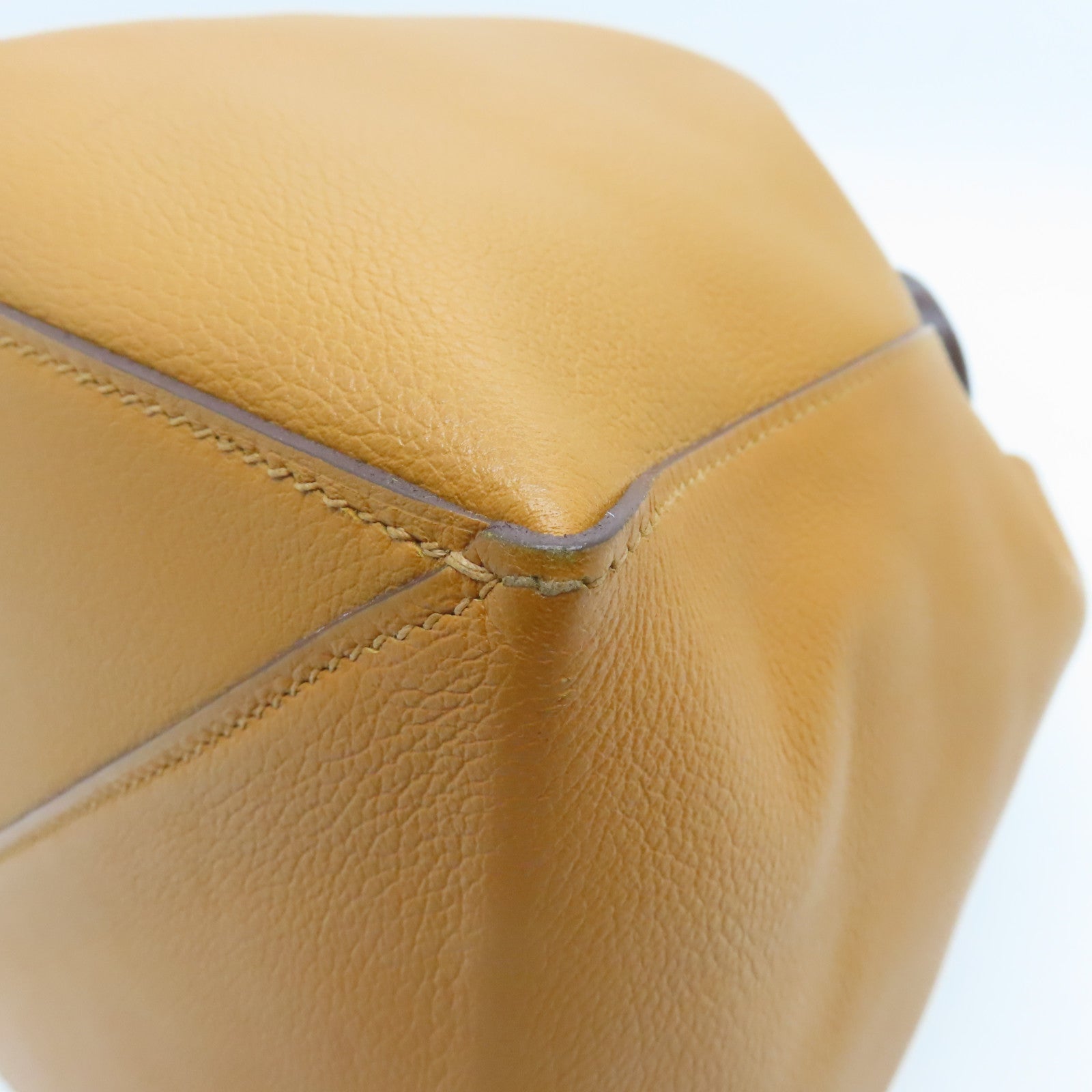 HERMES Evercolor Leather Licol 17 Shoulder Bag Gold/Brown