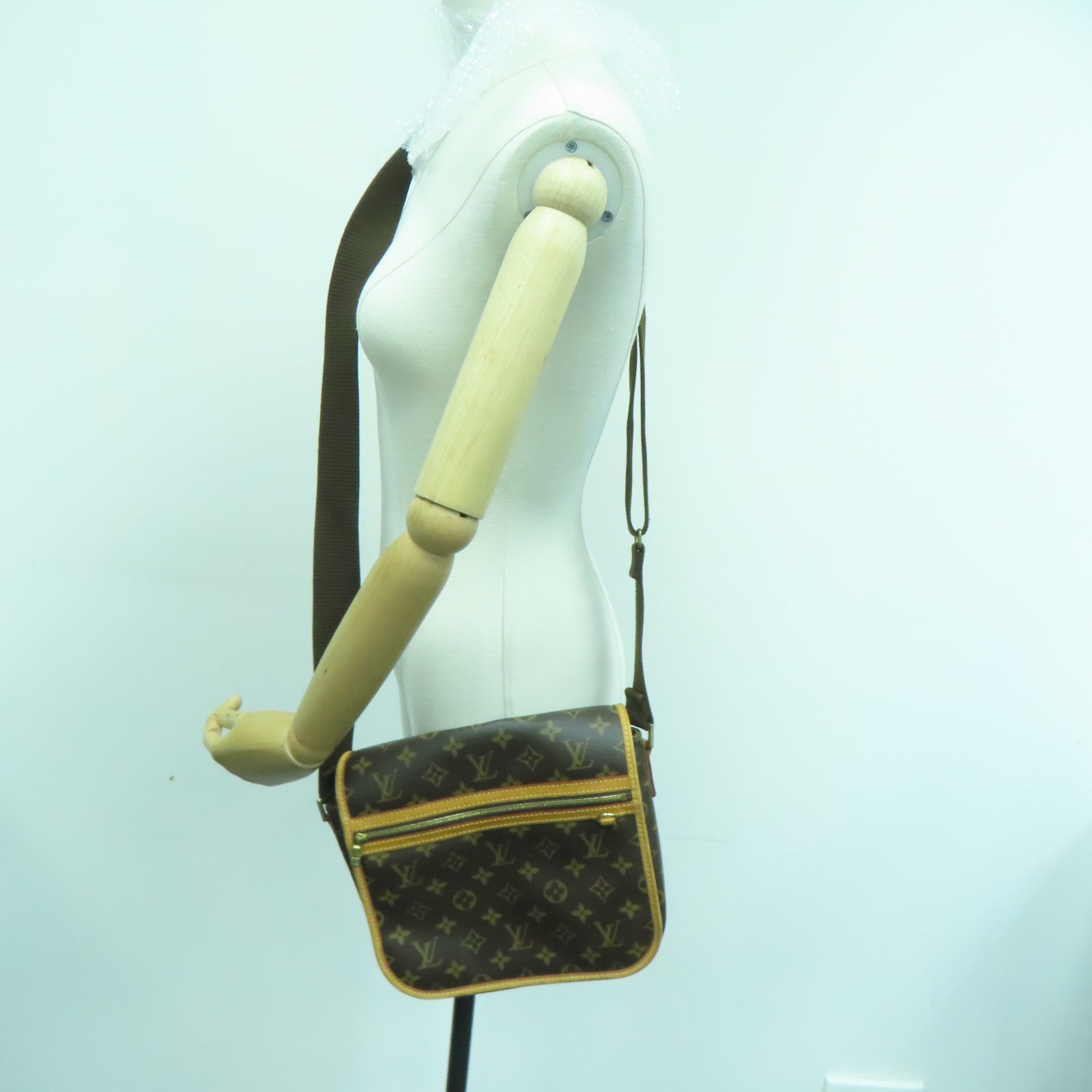 LOUIS VUITTON Monogram Messenger Bosphore PM金扣肩背袋啡色