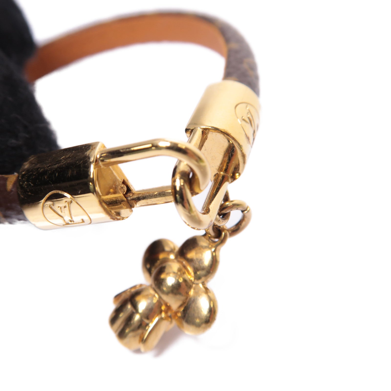 LOUIS VUITTON Monogram Brasserie Vivienne Bracelet金扣手鐲啡色