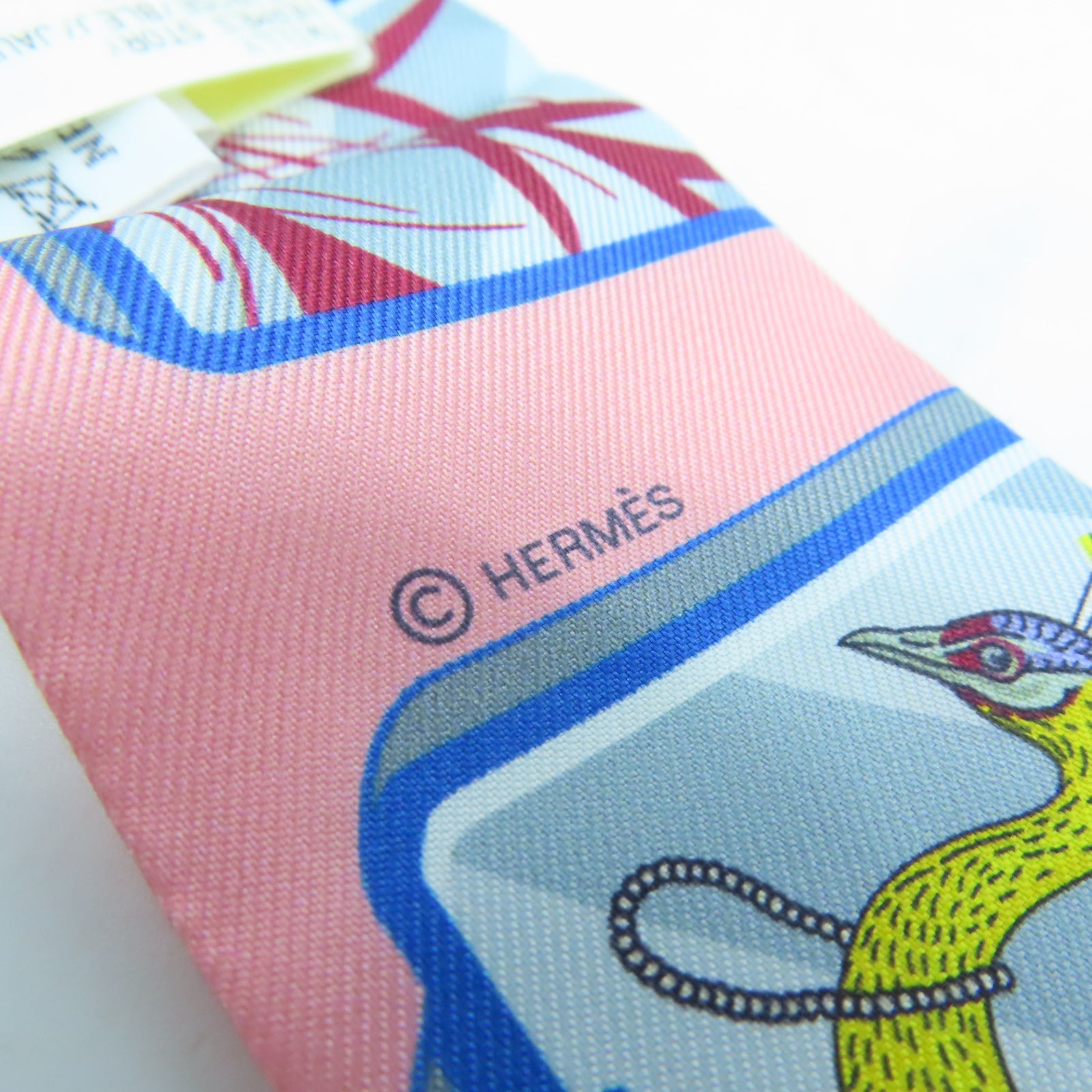 HERMES 絲質Twilly Scarf絲巾粉紅色