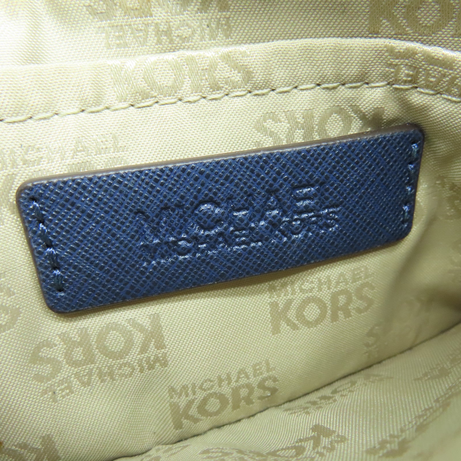 Michael Kors Leather Card Case Gold Buckle Blue