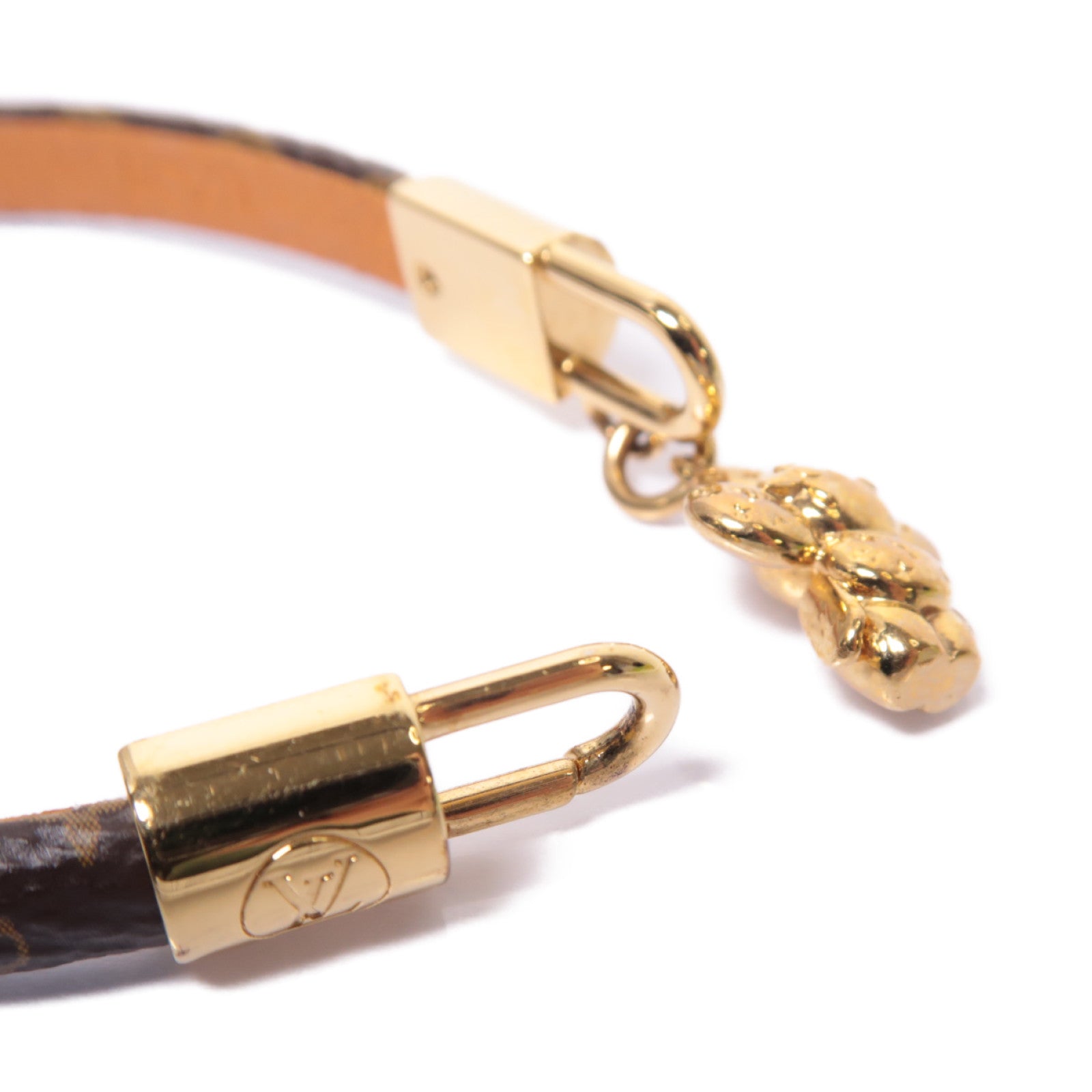 LOUIS VUITTON Monogram Brasserie Vivienne Bracelet金扣手鐲啡色