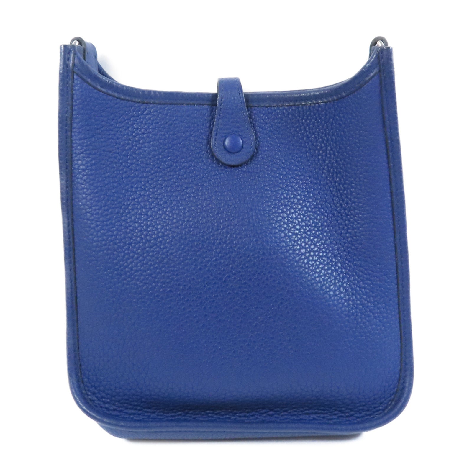 HERMES Clemence皮革Evelyne TPM銀扣肩背袋Bleu Saphir寶石藍色