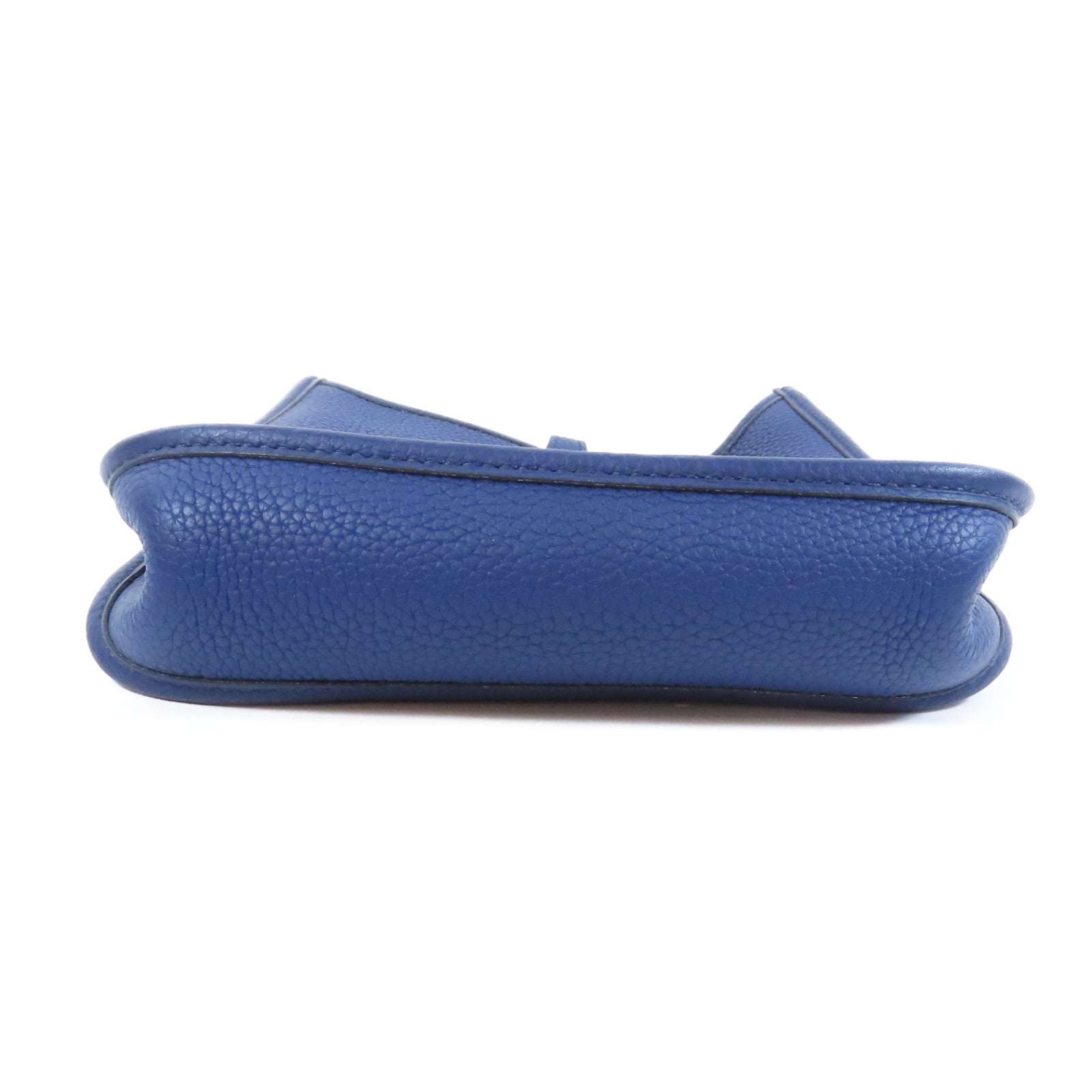 HERMES Clemence皮革Evelyne TPM銀扣肩背袋Bleu Saphir寶石藍色