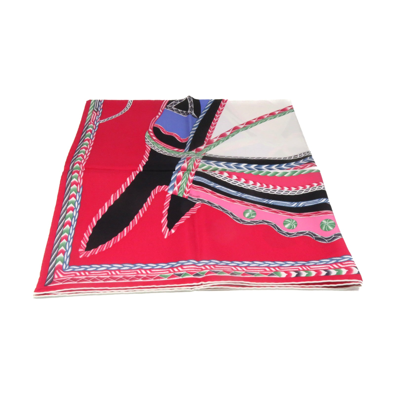 HERMES 【激減優惠】絲質Scarf 90x90絲巾紅色/彩色