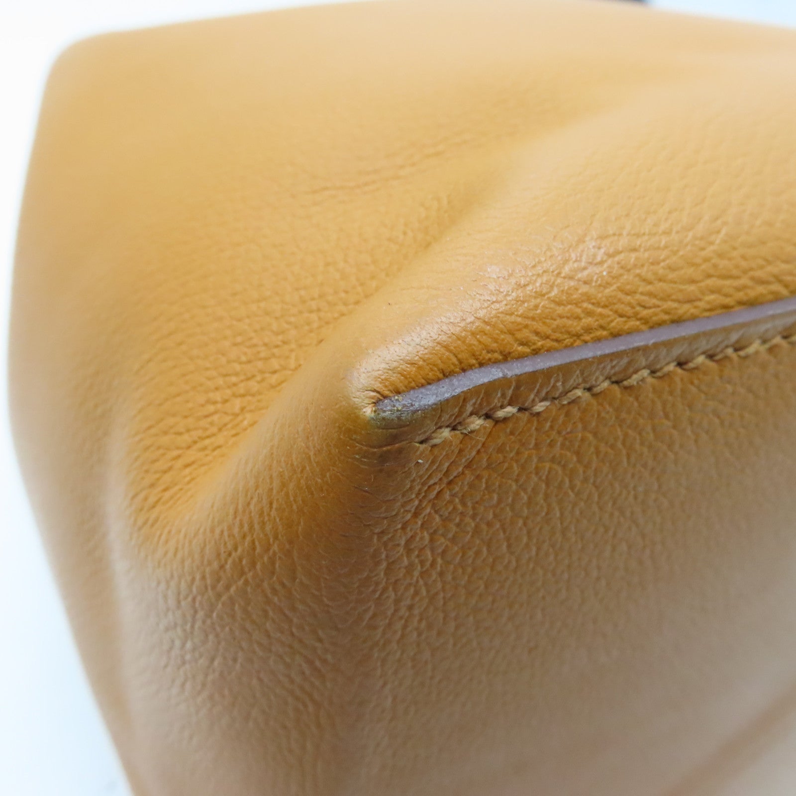 HERMES Evercolor Leather Licol 17 Shoulder Bag Gold/Brown