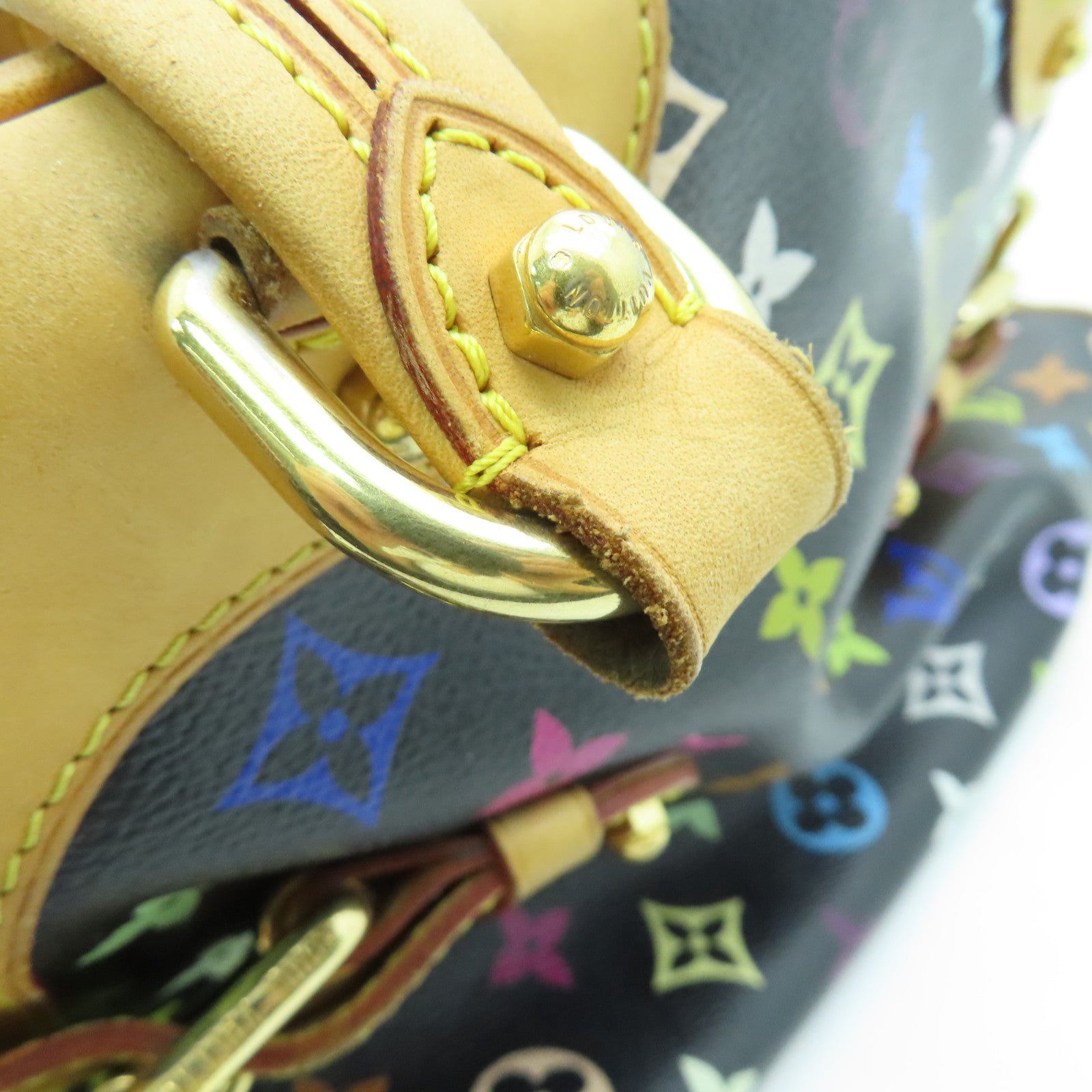 LOUIS VUITTON Monogram Multicolore Claudia金扣手挽袋黑色/彩色