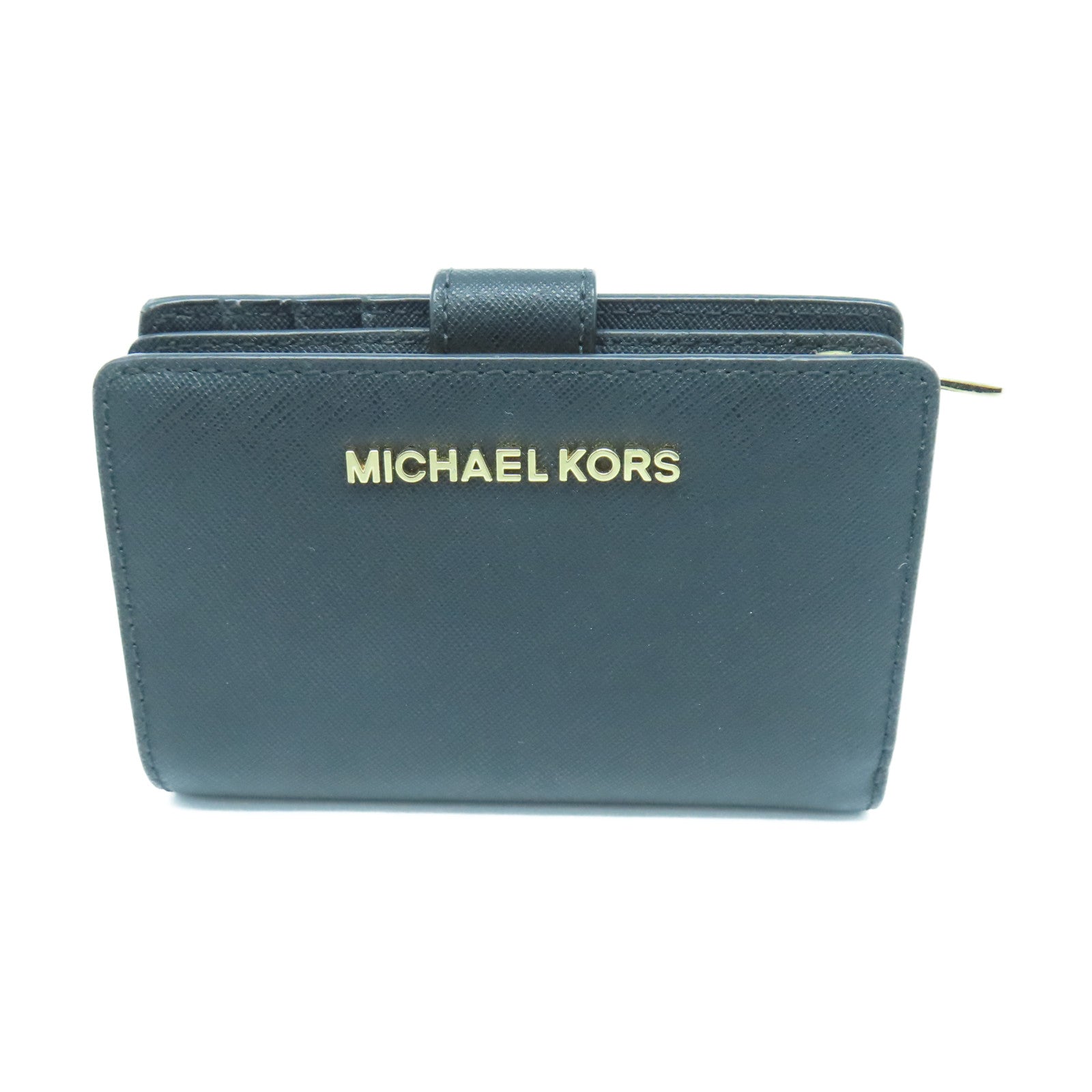 Michael Kors Leather Long Wallet Gold Buckle Long Wallet Black