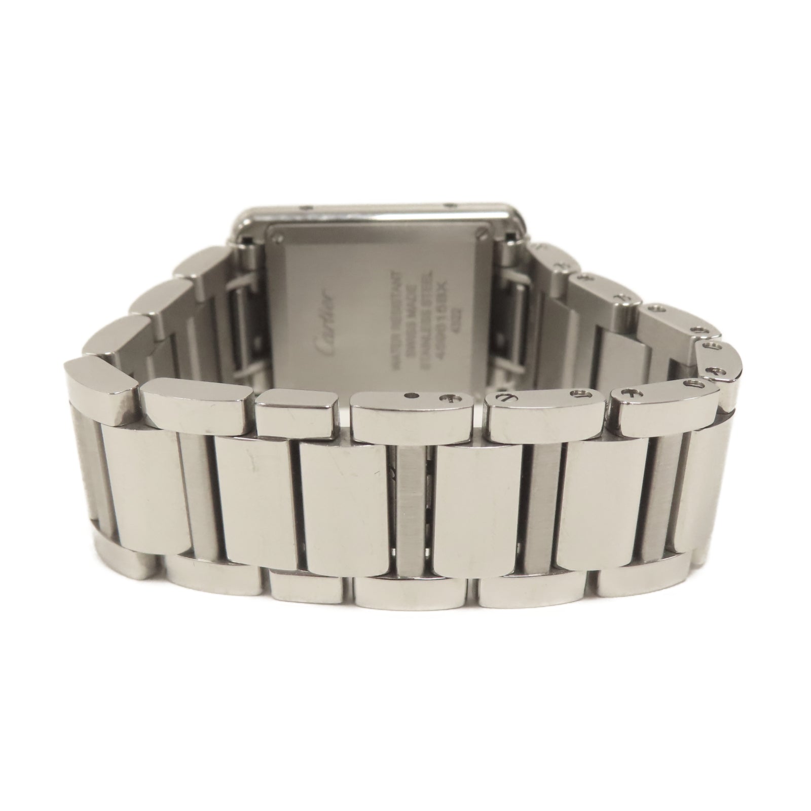 CARTIER Tank Francaise不鏽鋼石英機芯手錶白色/銀色
