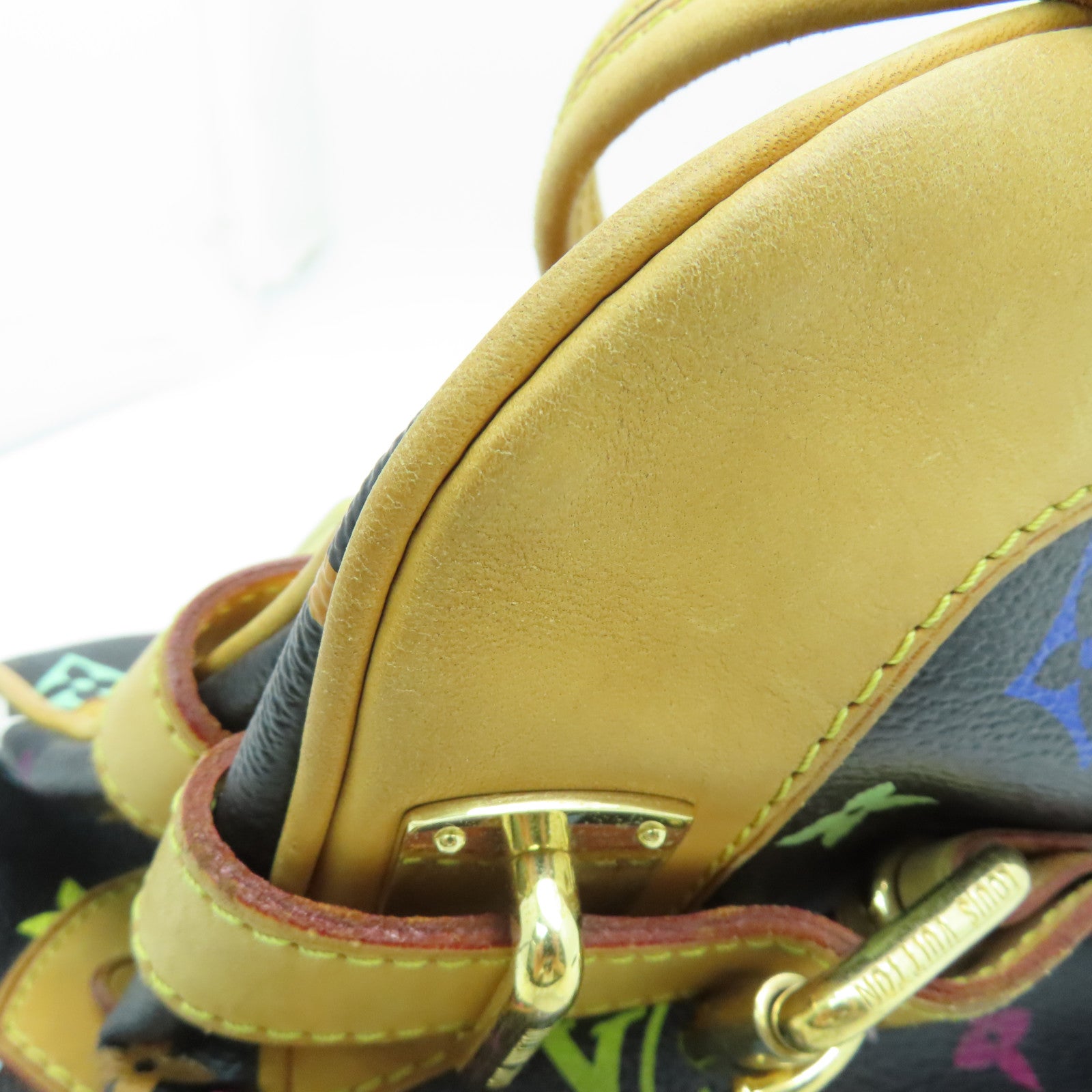 LOUIS VUITTON Monogram Multicolore Claudia金扣手挽袋黑色/彩色