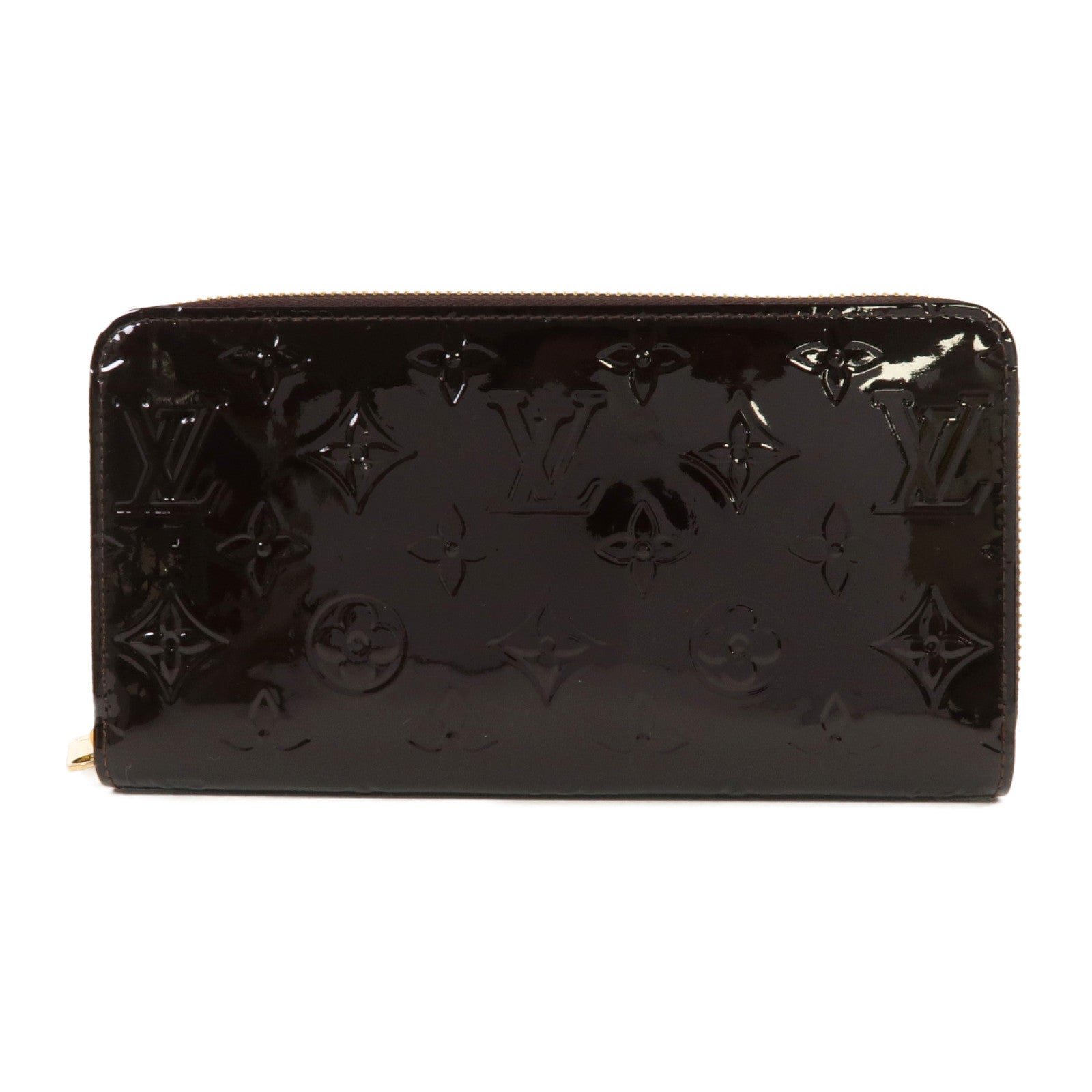 LOUIS VUITTON Monogram Vernis Zipper Long Wallet金扣長錢包紅色