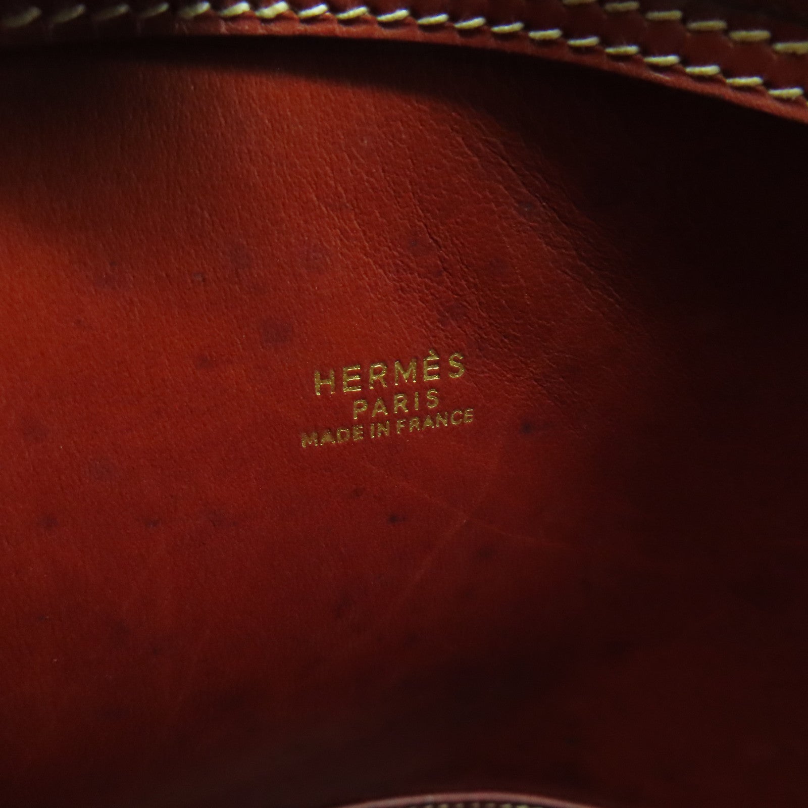 HERMES 【激減優惠】Box Calf皮革Vintage Bag金扣手挽袋啡色