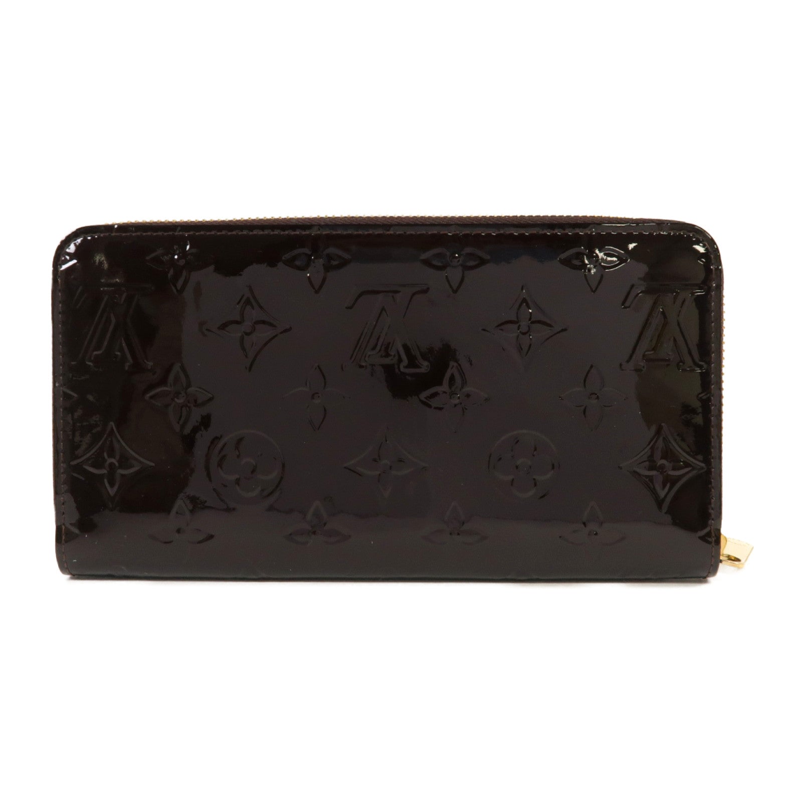 LOUIS VUITTON Monogram Vernis Zipper Long Wallet金扣長錢包紅色