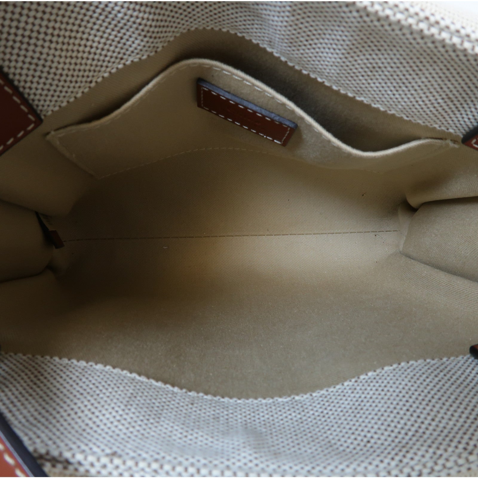 Chloe 帆布/皮革Small Woody Tote Bag金扣手挽肩背兩用袋米色/啡色
