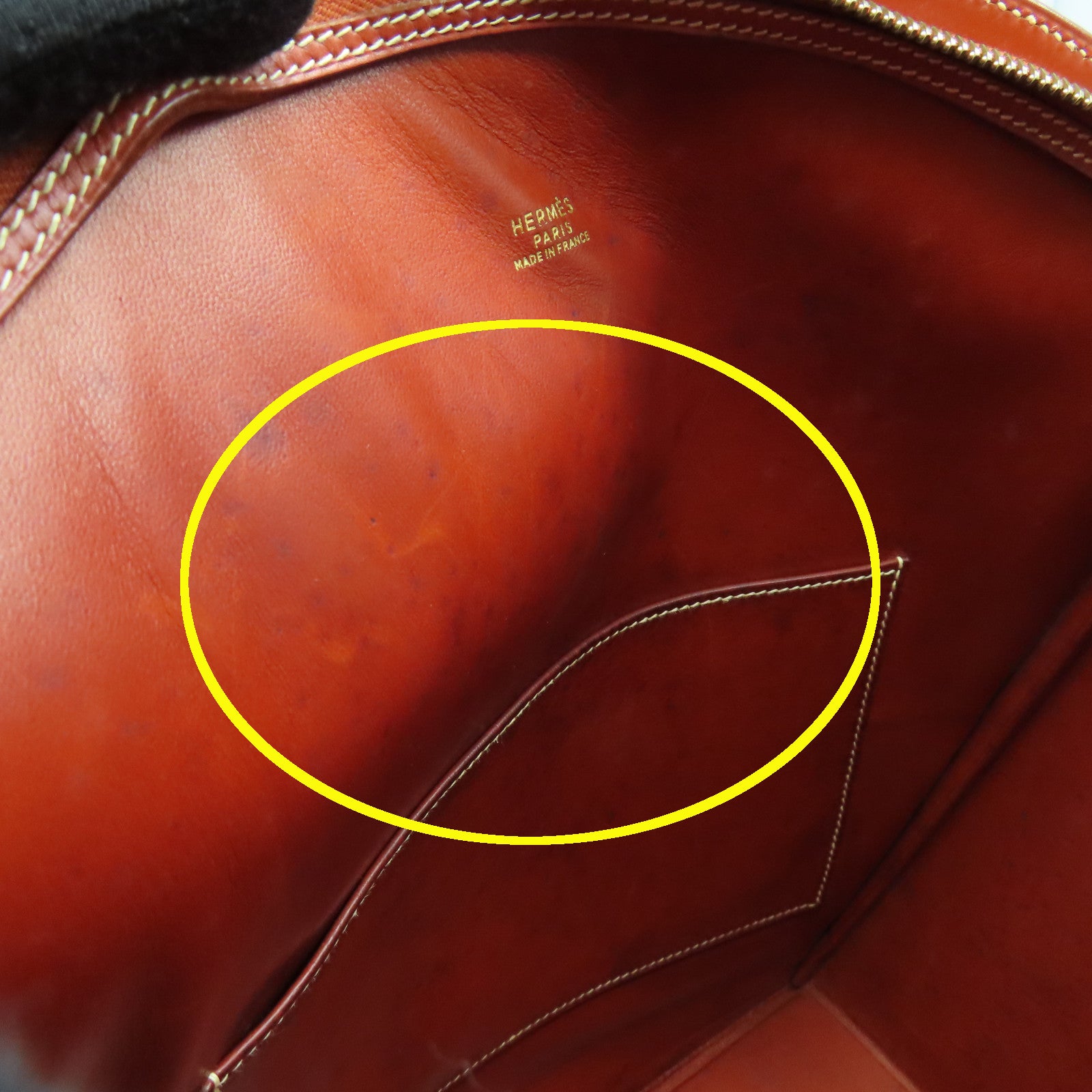 HERMES 【激減優惠】Box Calf皮革Vintage Bag金扣手挽袋啡色