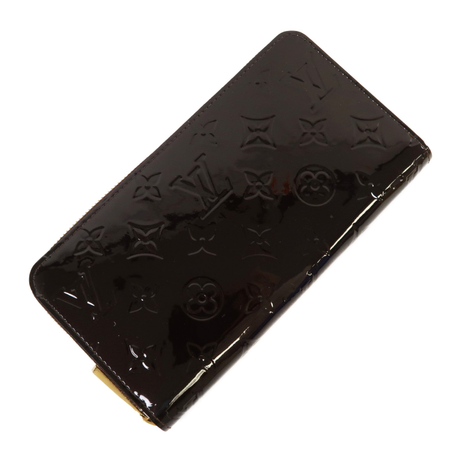 LOUIS VUITTON Monogram Vernis Zipper Long Wallet金扣長錢包紅色