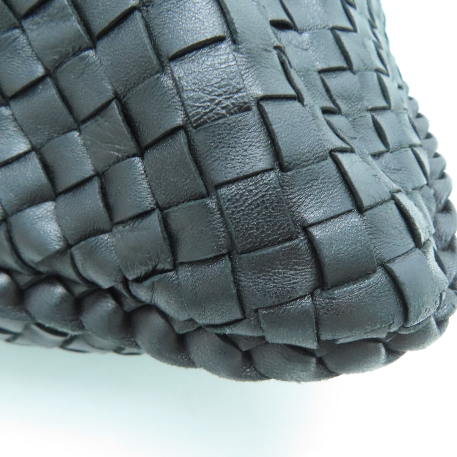 BOTTEGA VENETA 织纹皮革Shoulder Bag金扣肩背袋黑色
