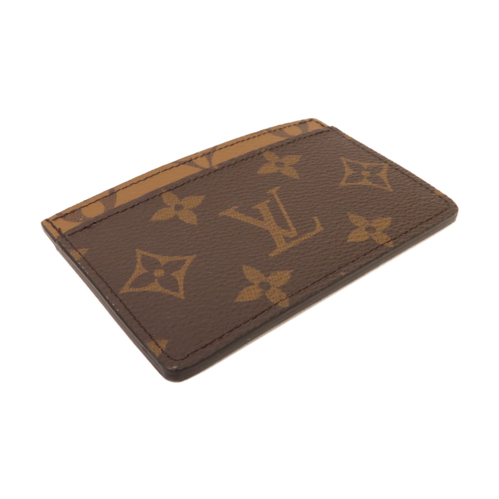 LOUIS VUITTON Monogram Reverse Card Case卡片套啡色