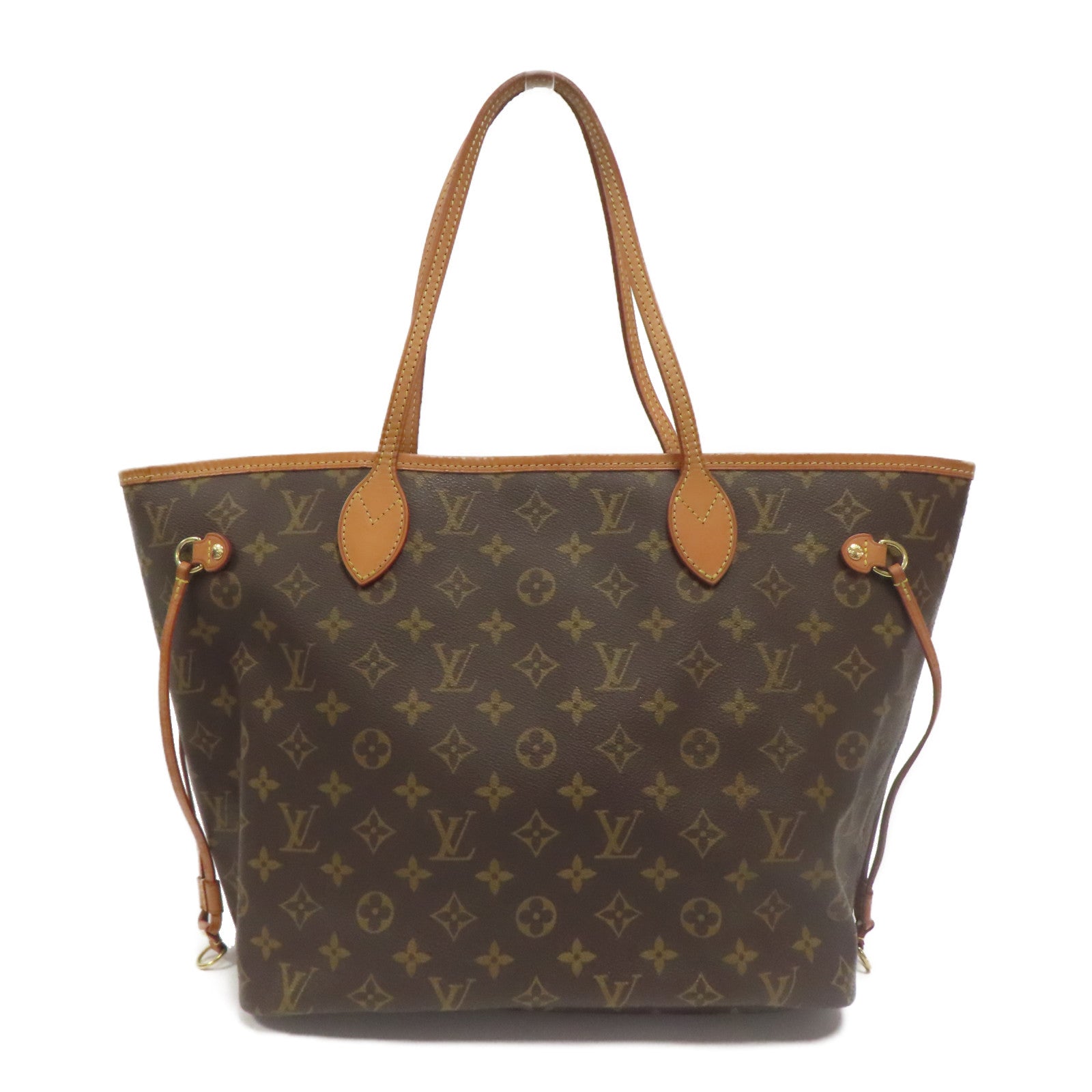 LOUIS VUITTON Monogram Neverfull MM金扣肩背袋啡色