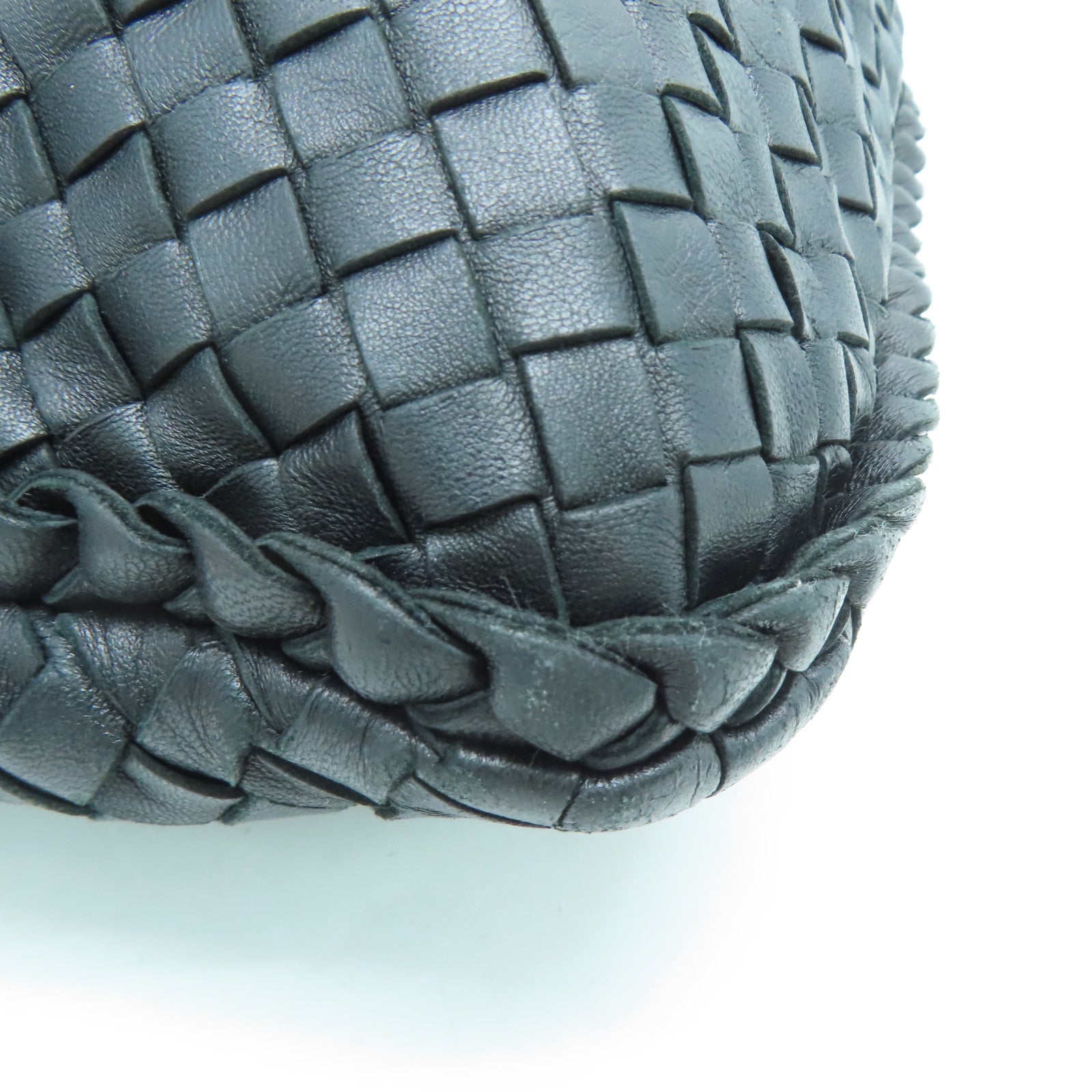BOTTEGA VENETA 织纹皮革Shoulder Bag金扣肩背袋黑色
