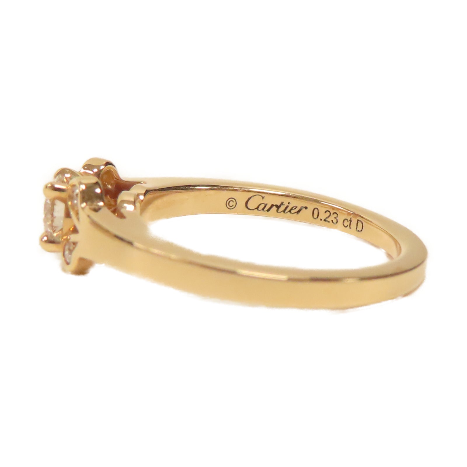 CARTIER 18K玫瑰金Diamond Ring 0.23ct鑽石戒指Cartier#48/US#4