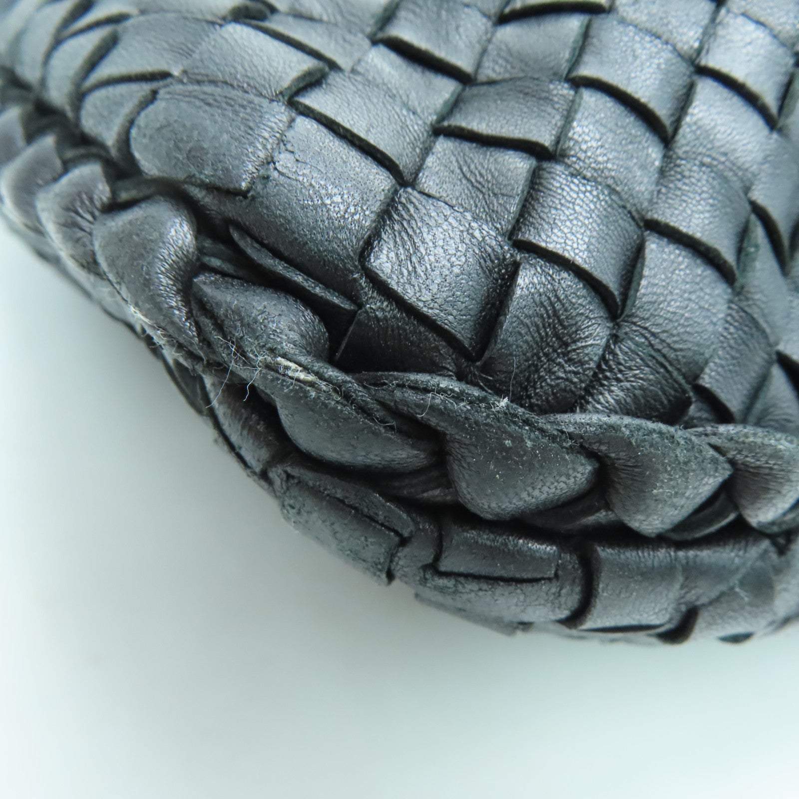 BOTTEGA VENETA 织纹皮革Shoulder Bag金扣肩背袋黑色