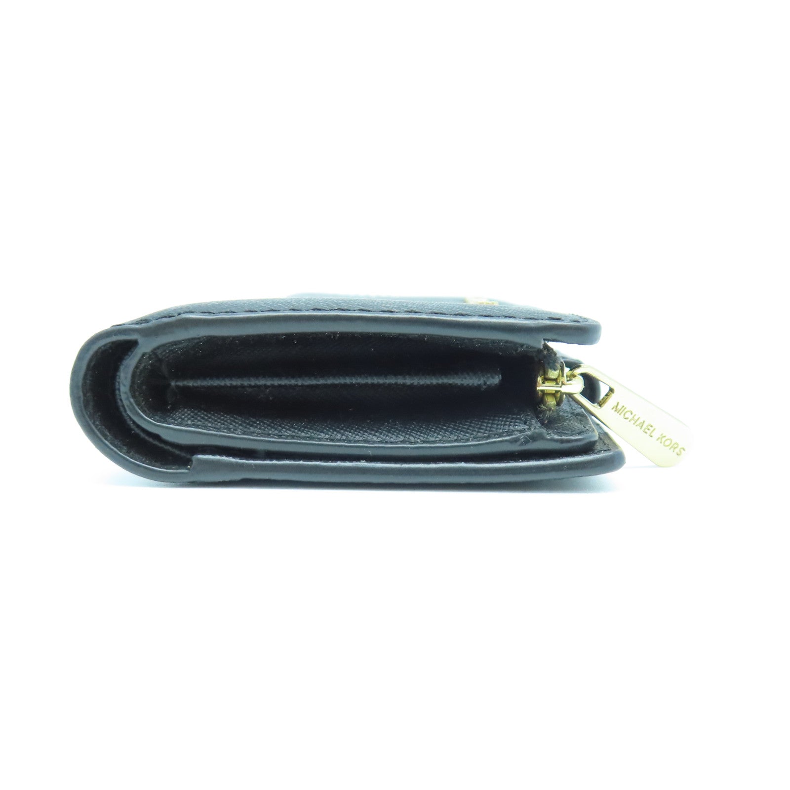 Michael Kors Leather Long Wallet Gold Buckle Long Wallet Black