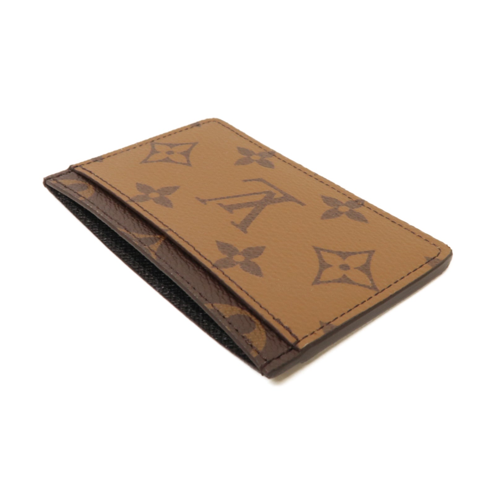 LOUIS VUITTON Monogram Reverse Card Case卡片套啡色