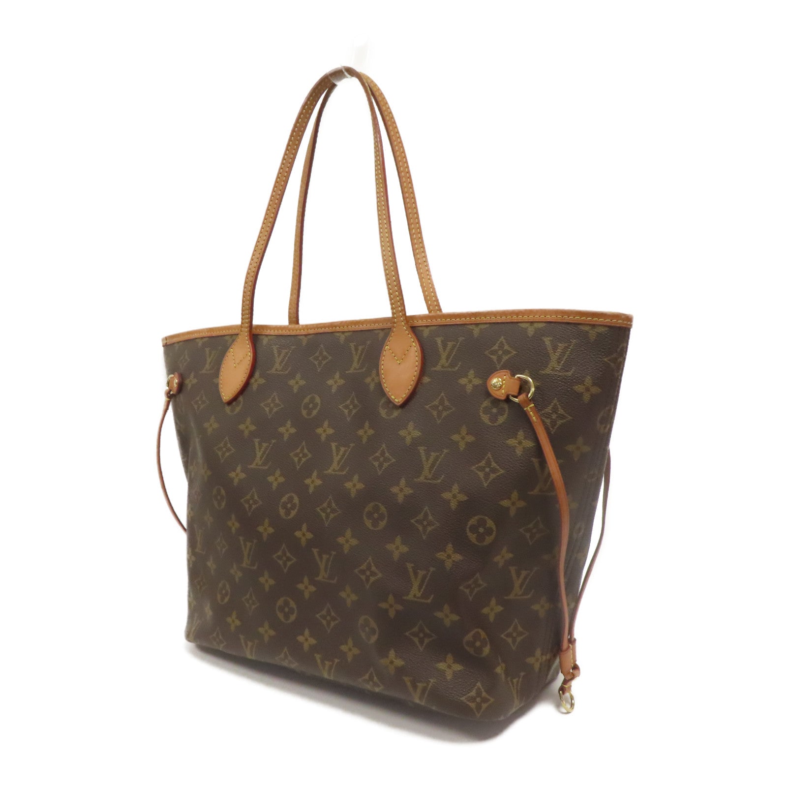 LOUIS VUITTON Monogram Neverfull MM金扣肩背袋啡色