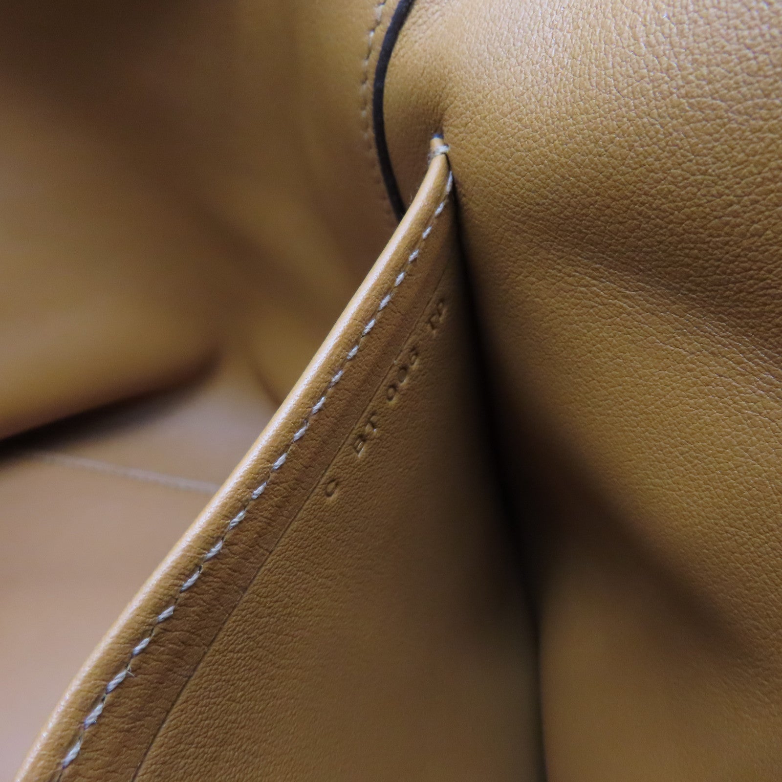 HERMES Evercolor Leather Licol 17 Shoulder Bag Gold/Brown
