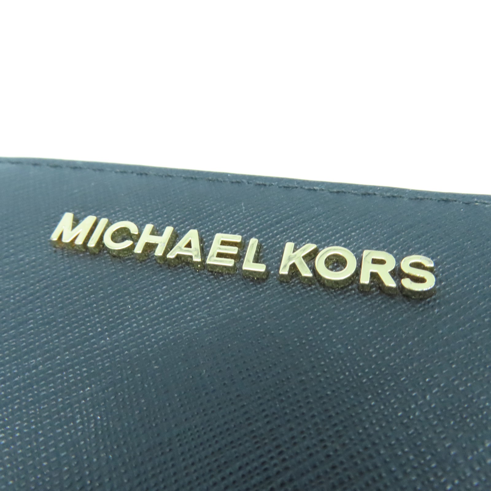 Michael Kors Leather Long Wallet Gold Buckle Long Wallet Black