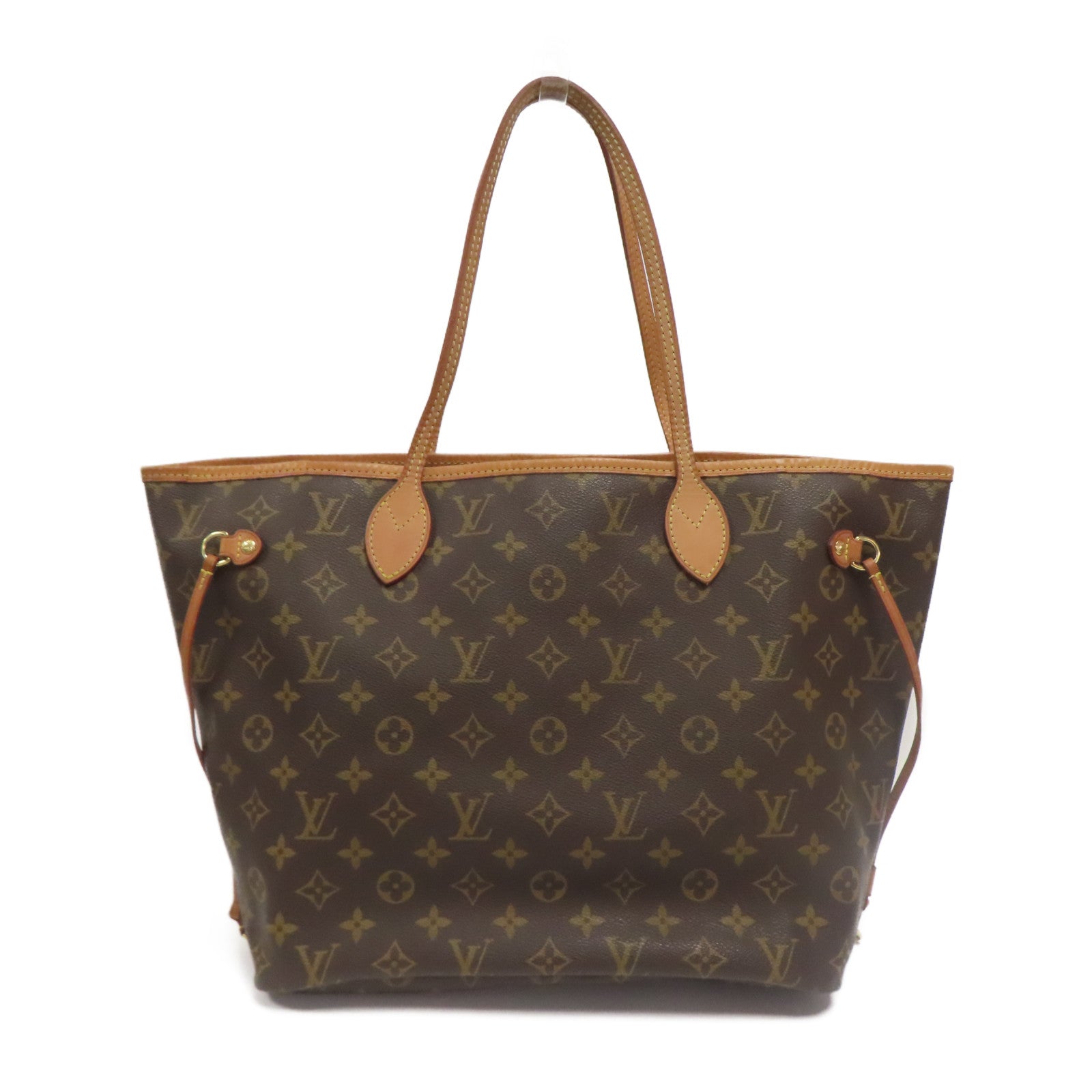 LOUIS VUITTON Monogram Neverfull MM金扣肩背袋啡色