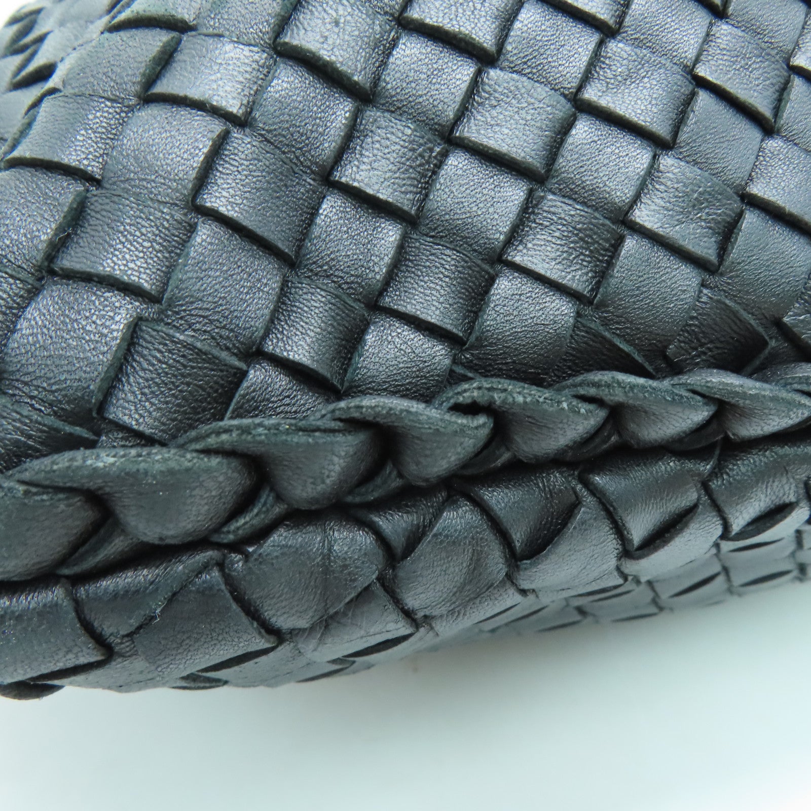 BOTTEGA VENETA 织纹皮革Shoulder Bag金扣肩背袋黑色