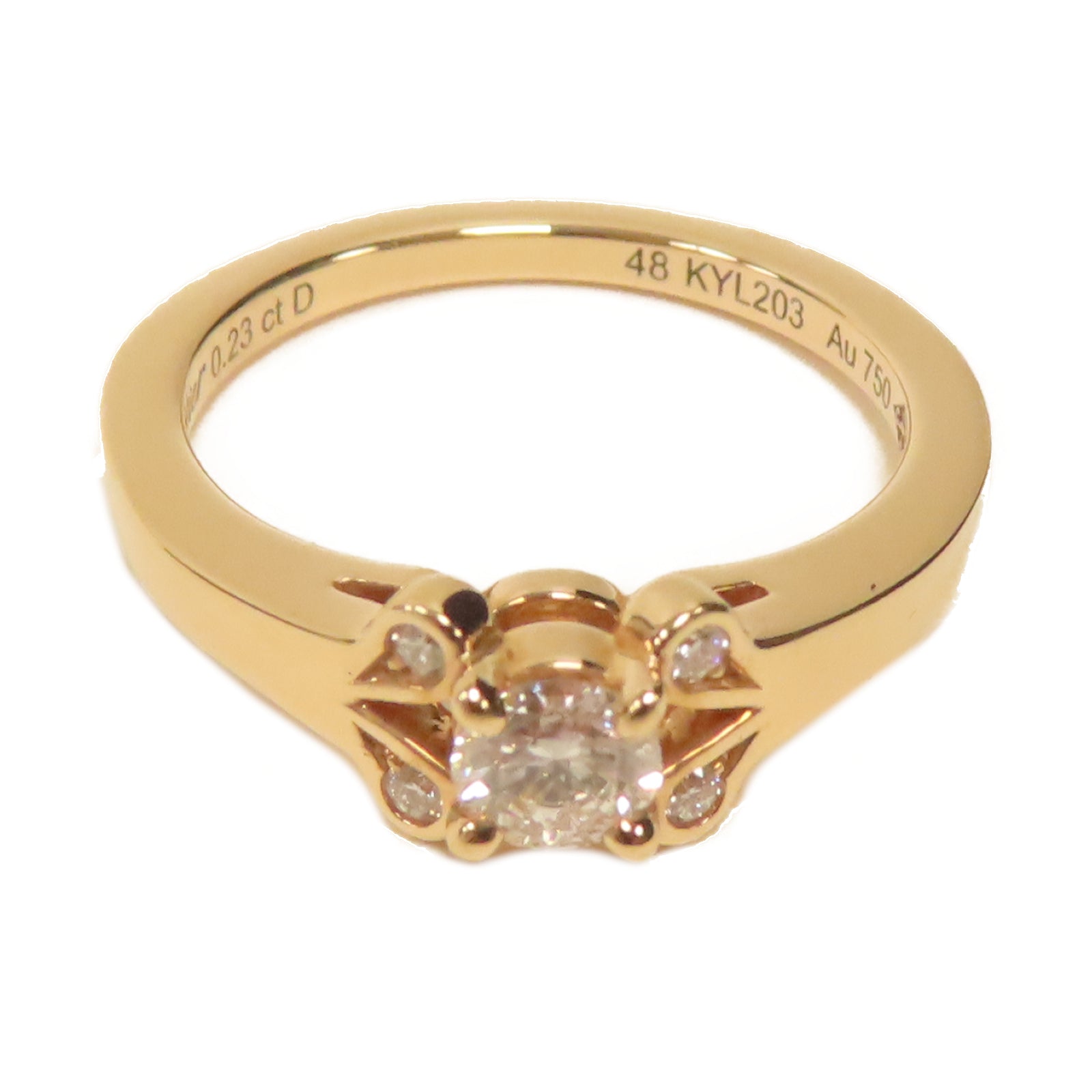 CARTIER 18K玫瑰金Diamond Ring 0.23ct鑽石戒指Cartier#48/US#4