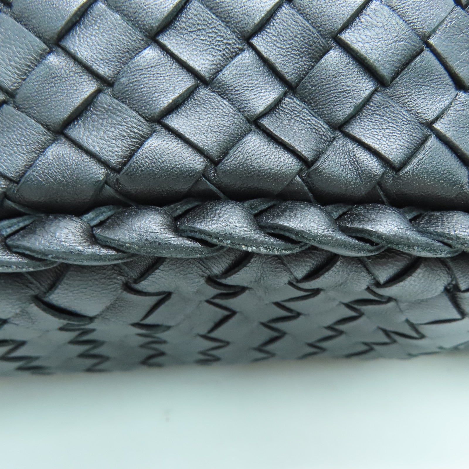 BOTTEGA VENETA 织纹皮革Shoulder Bag金扣肩背袋黑色