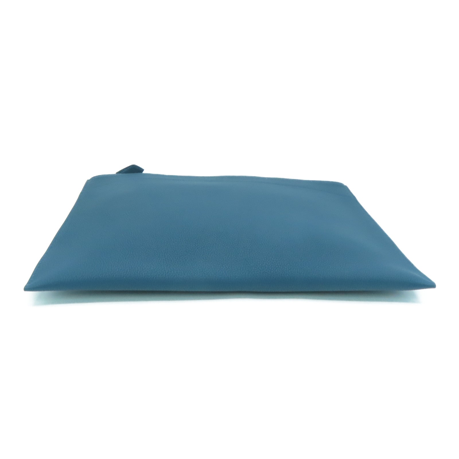 HERMES Togo皮革Clutch Bag银扣手拿包Cobalt Blue
