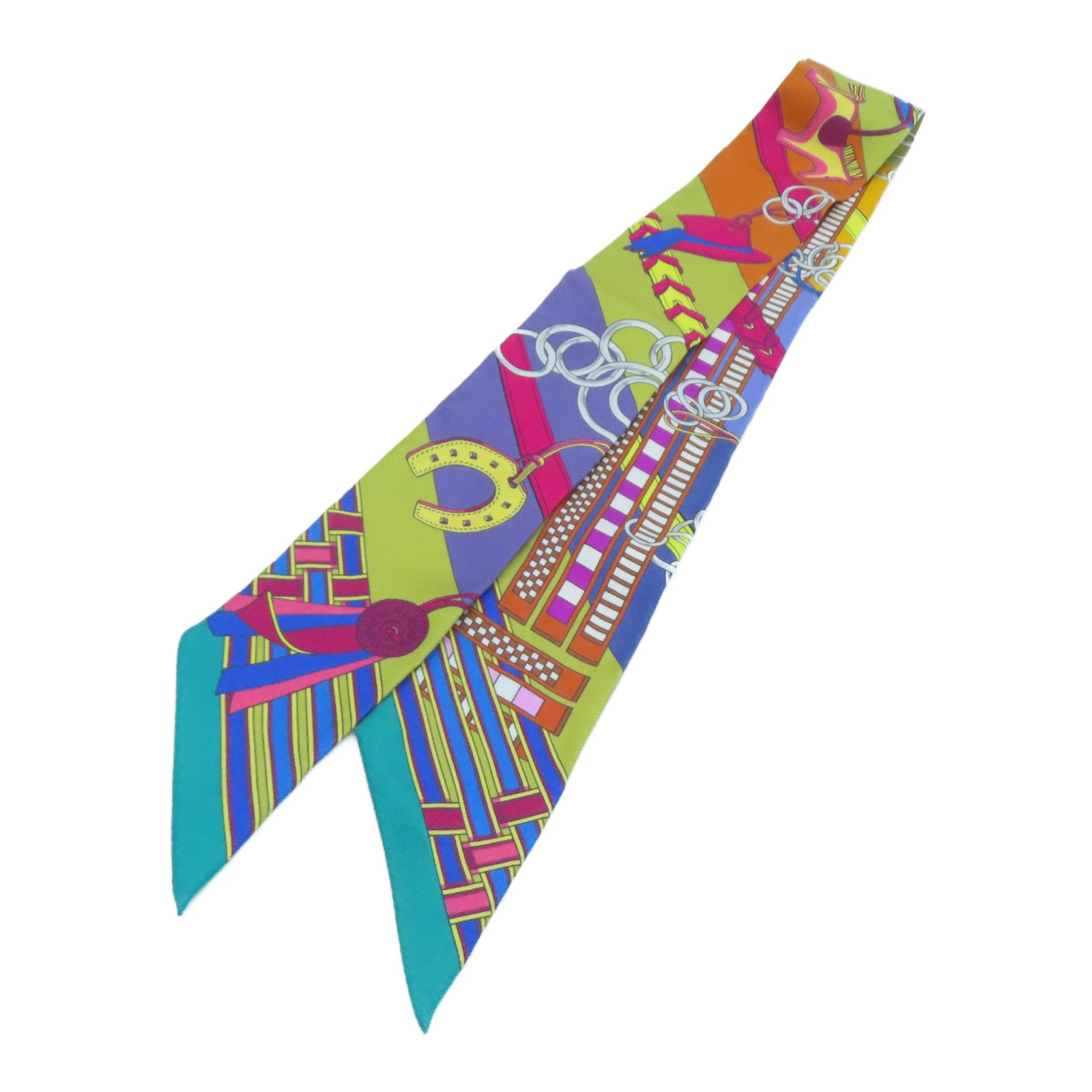 HERMES Silk Twilly Scrafs Scarf Multicolor